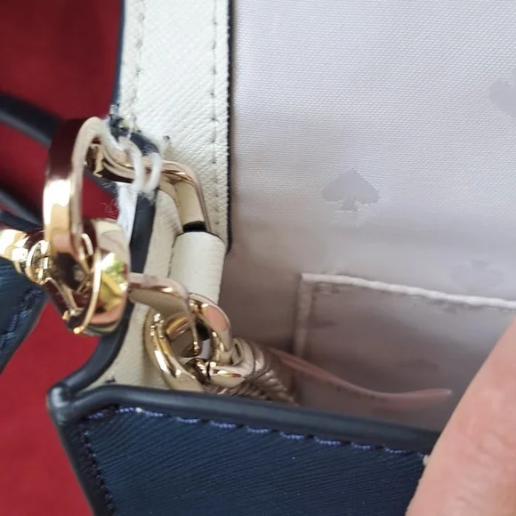 NEW Kate Spade Cameron Lavender /Navy and White Bag /Crossbody  EC - Picture 15 of 16